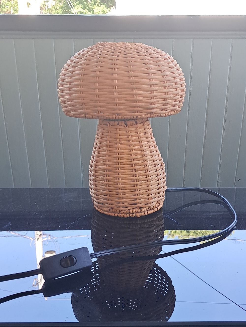 Wicker Mushroom Lamp